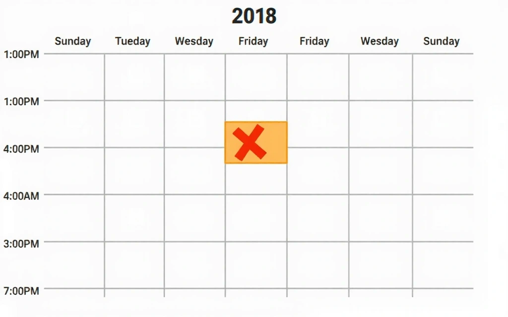 Kalender mit Terminen und Stornierungssymbol